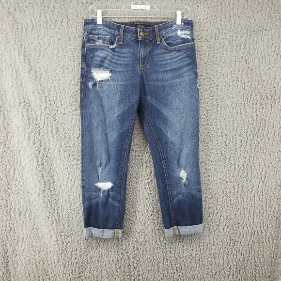 Joes Jeans Womens 26 Ex-Lover Cropped Gemma Distressed Faded Blue Stretch Mid - Picture 1 of 10